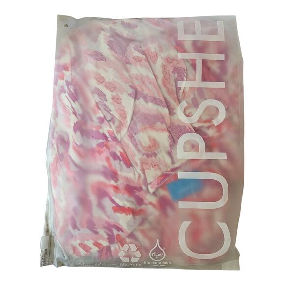 CUPSHE Women's Pink Plunging Loose Leg Romper NEW sz Medium - Picture 5 of 6